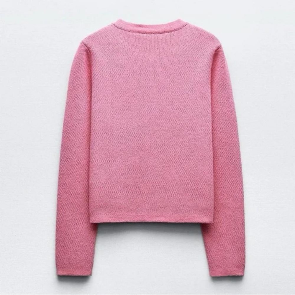 ZARA BUTTONED KNIT CARDIGAN - Picture 4 of 5